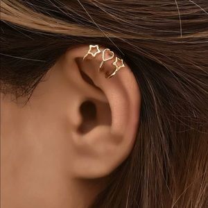 3pcs Star & Heart Design Ear Cuff